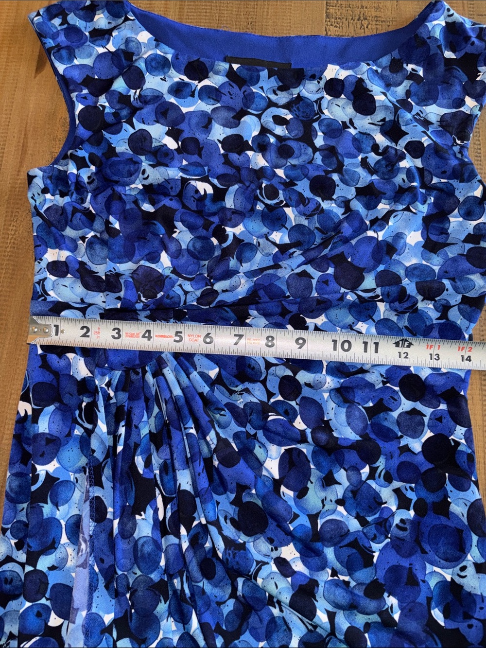 Connected apparel Blue Printed Sheath Dress - Elegant Knot Detail size 8 EUC! - Picture 7 of 9